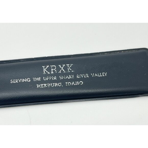 Vintage KRXK AM Radio Letter Opener Rexburg ID with Leather Cover Stainless Stee - Picture 3 of 6